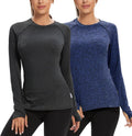 Women Fleece Thermal Long Sleeve Running Shirt - Thumbhole Fit