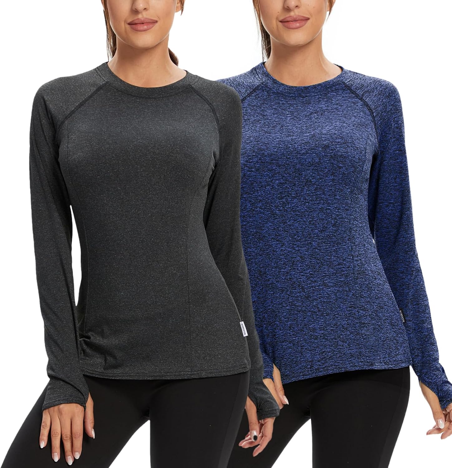 Fleece Thermal Long Sleeve Running Shirt for Women - Workout Tops