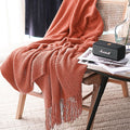 Coral Knitted Throw Blanket 60x80 - Lightweight Bubble Texture