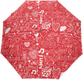 Love Hearts Red Auto Open Compact Umbrella