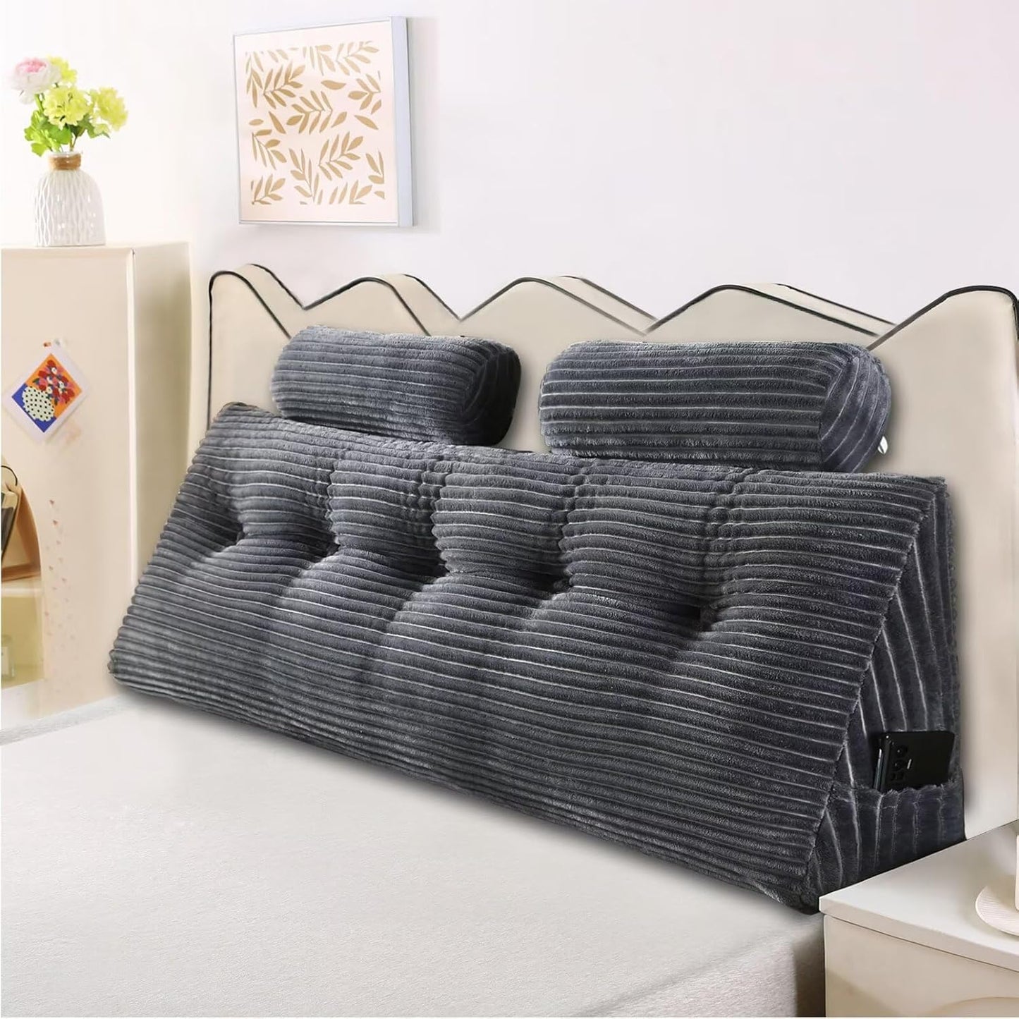 Headboard Pillow Full - Adjustable Back Support Wedge Pillow