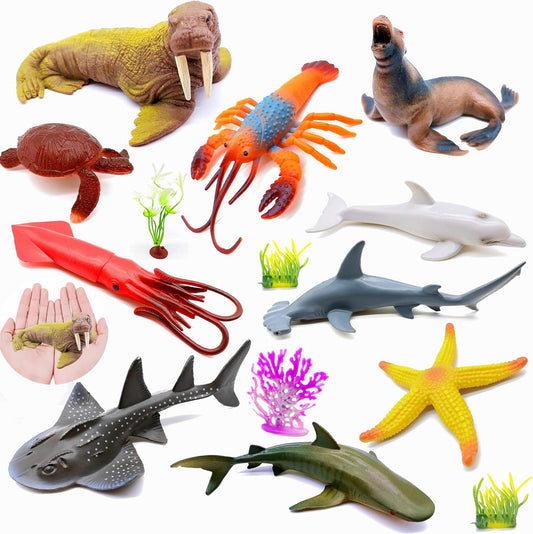 Ocean Animal Figure Playset - 10pcs Cognitive Toys