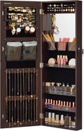 SONGMICS Jewelry Cabinet Armoire with Full-Length Mirror and Lock