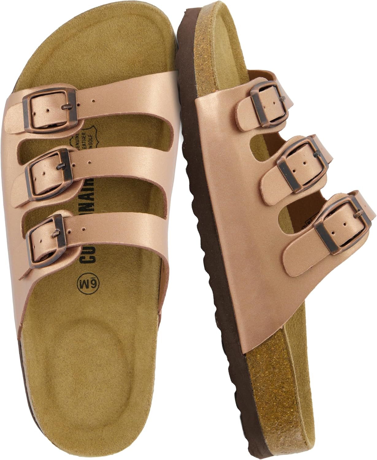 CUSHIONAIRE Women's Lela Cork Footbed Sandal for Ultimate Comfort