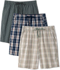 Mens Pajama Pants Soft Cotton Plaid Sleepwear - Comfortable 3 Pack