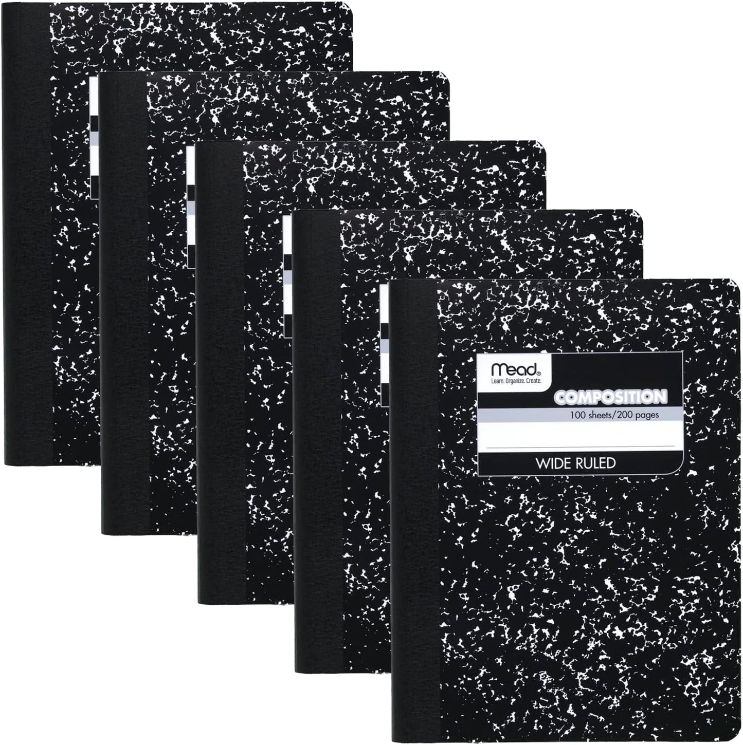 Mead Wide Ruled Composition Notebooks, 100 Sheets, 5 Pack