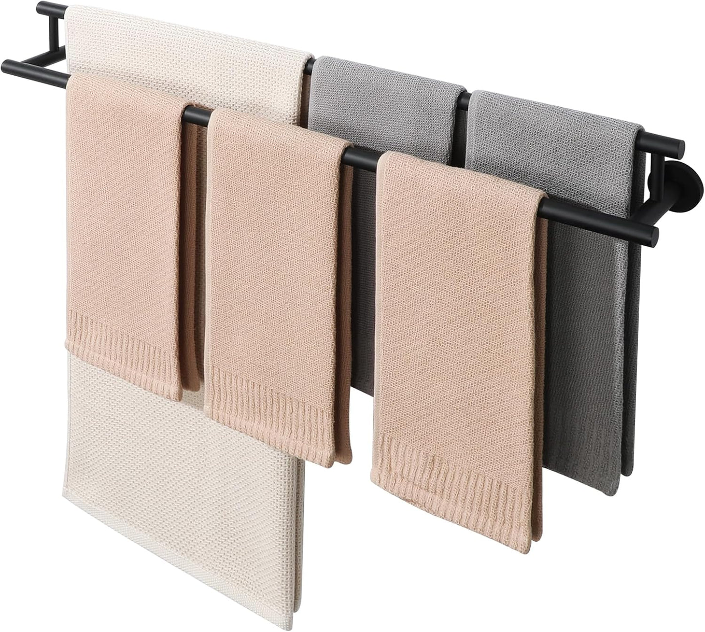 Alise Double Bath Towel Bars for Bathroom with Matte Black Finish