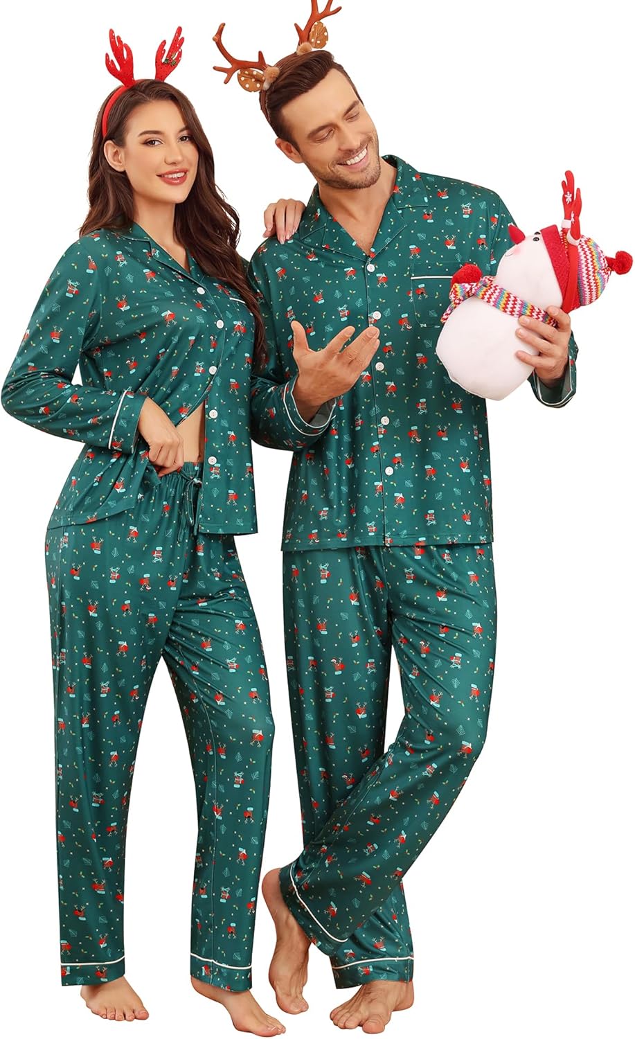 Matching Couple Christmas Pajamas Set for Family Festivities
