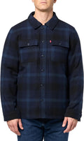 Levi's Hooded Plaid Shirt Jacket with Sherpa Lining for Men
