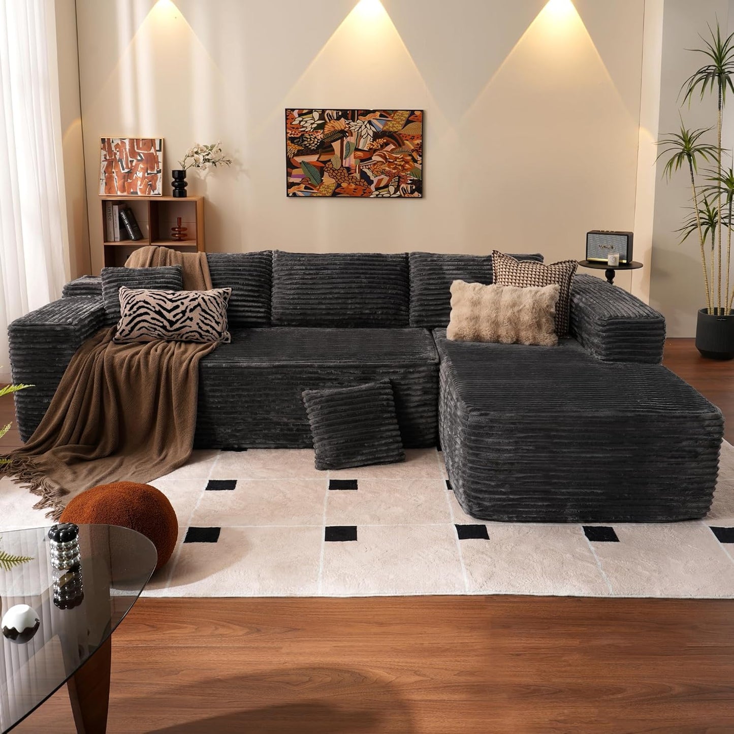 Modular Sectional Couch with L-Shape Chaise for Comfort