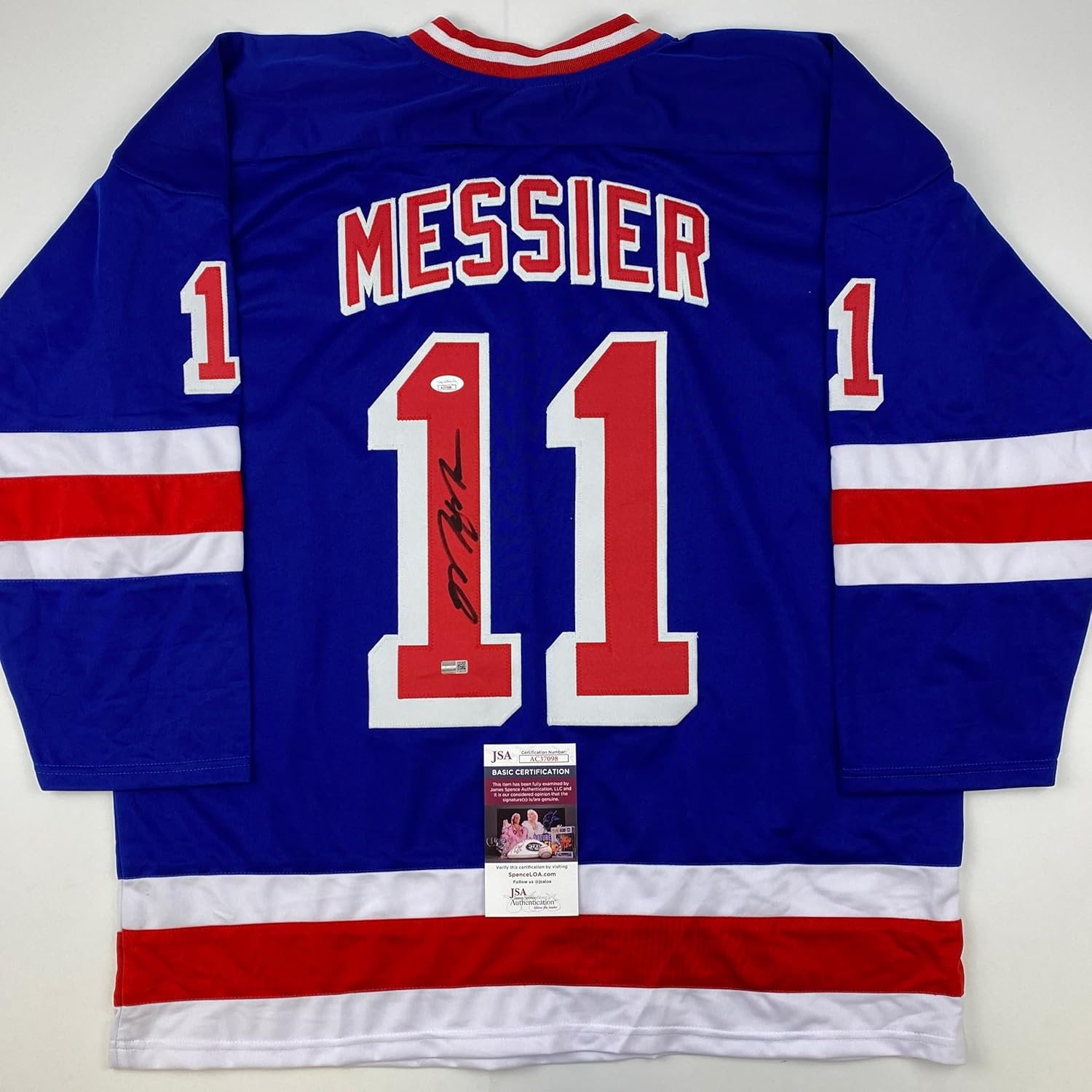 Autographed Mark Messier New York Blue Hockey Jersey with COA