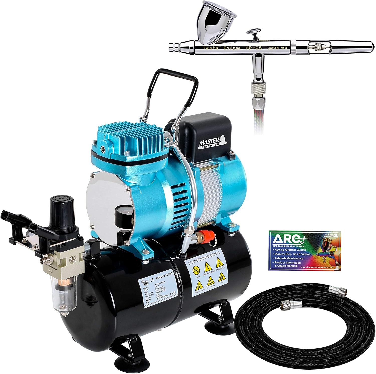 Master Airbrush Set: Precision Dual-Action with Dual Fan Compressor
