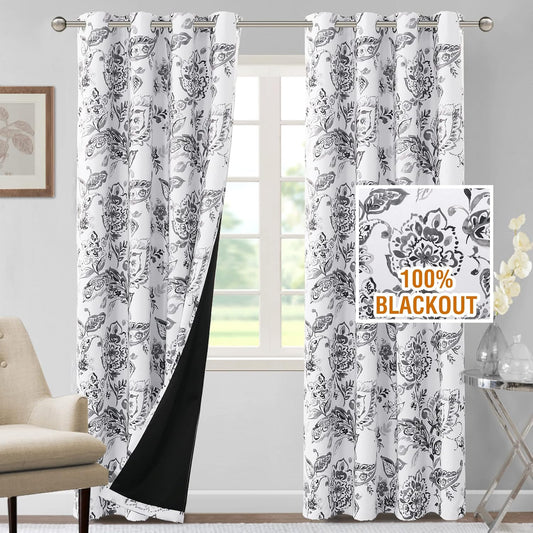 H.VERSAILTEX 100% Blackout Curtains for Bedroom in Grey