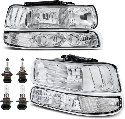 Headlight Assembly Front Lamp for 1999-2006 Chevrolet Models