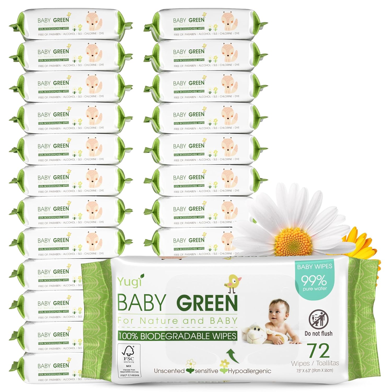 Yugi Green Baby Wipes: Eco-Friendly, Biodegradable & Gentle