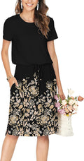Womens Knee Length Travel Dress with Hide Belly Design - Midi Comfort