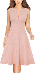Elegant Front Zipper Slim A-Line Dress for Work and Parties