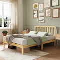 Novilla 12 Inch Queen Bed Frame with Headboard - Solid Wood, No Box