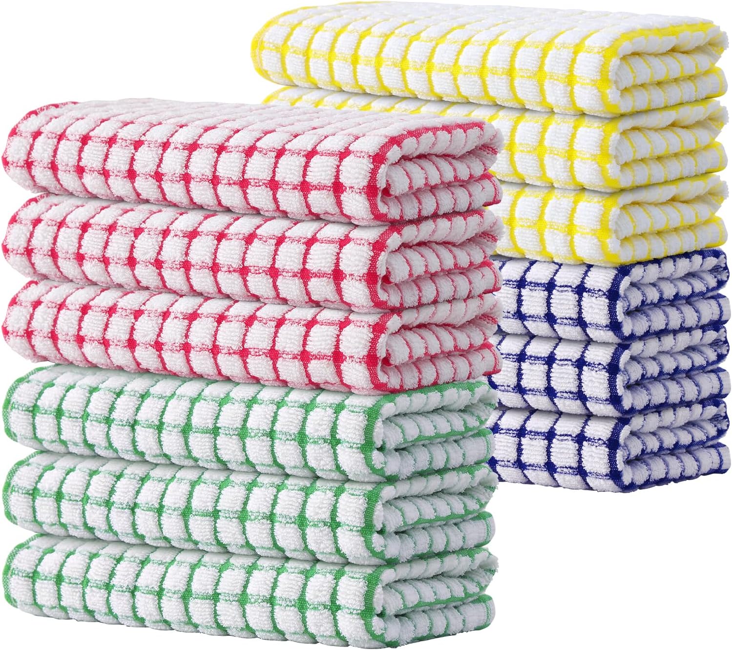 Super Soft and Absorbent Kitchen Towels - 12 Pack Cotton Set