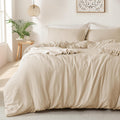 MILDLY Super Soft Duvet Cover Set - Washed Microfiber Light Khaki