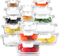 Glass Meal Prep Containers Set - Airtight Borosilicate Glass Food
