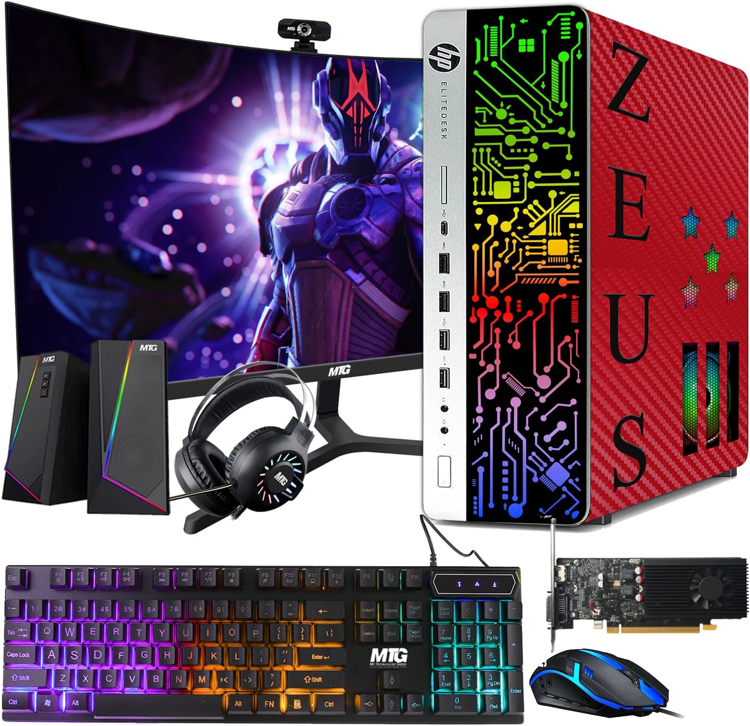 HP G3 Gaming Desktop PC with 24 Inch Curved Monitor and RGB Kit