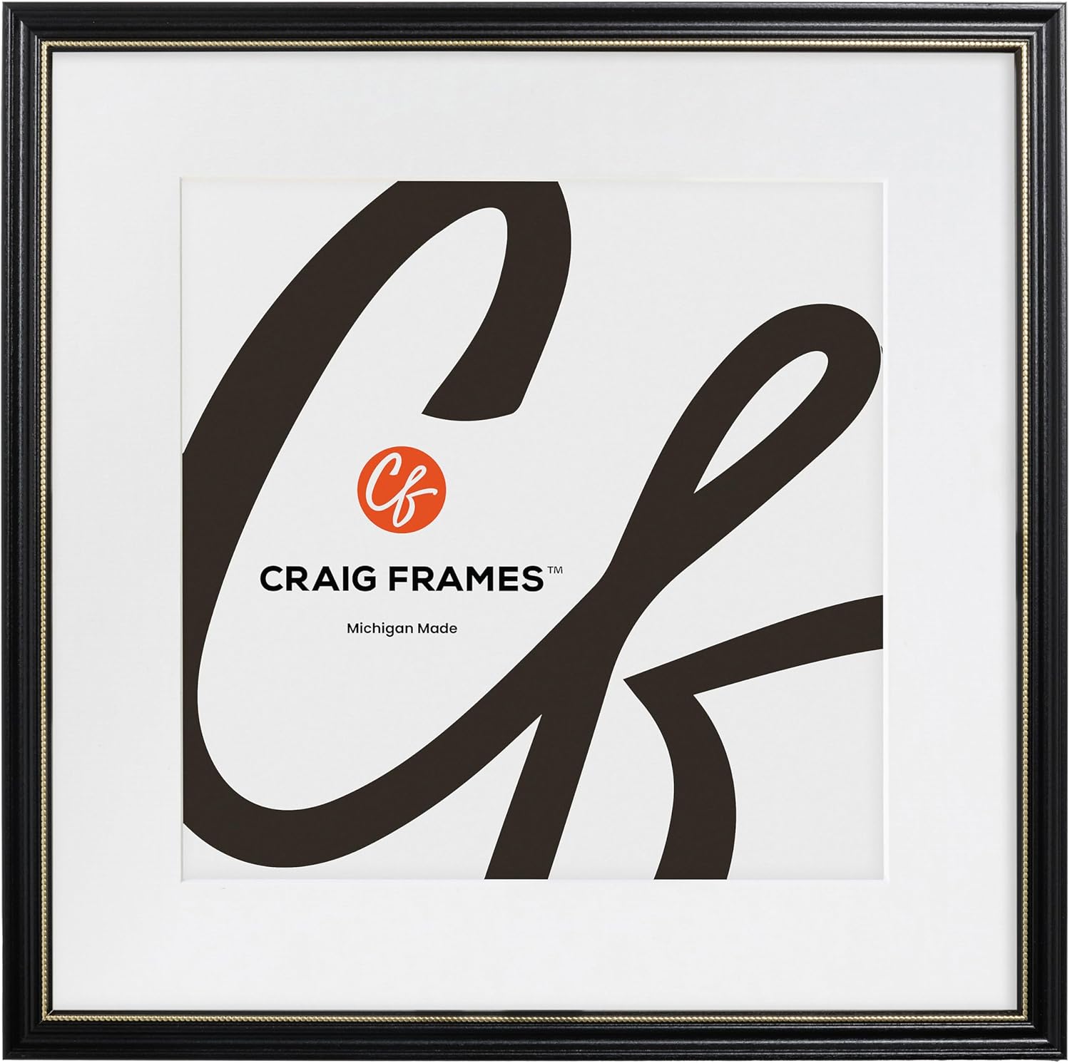 Ornate Black and Gold 12x12 Picture Frame for 9x9 Photos