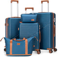 5 Piece Luggage Set with Spinner Wheels for Easy Travel