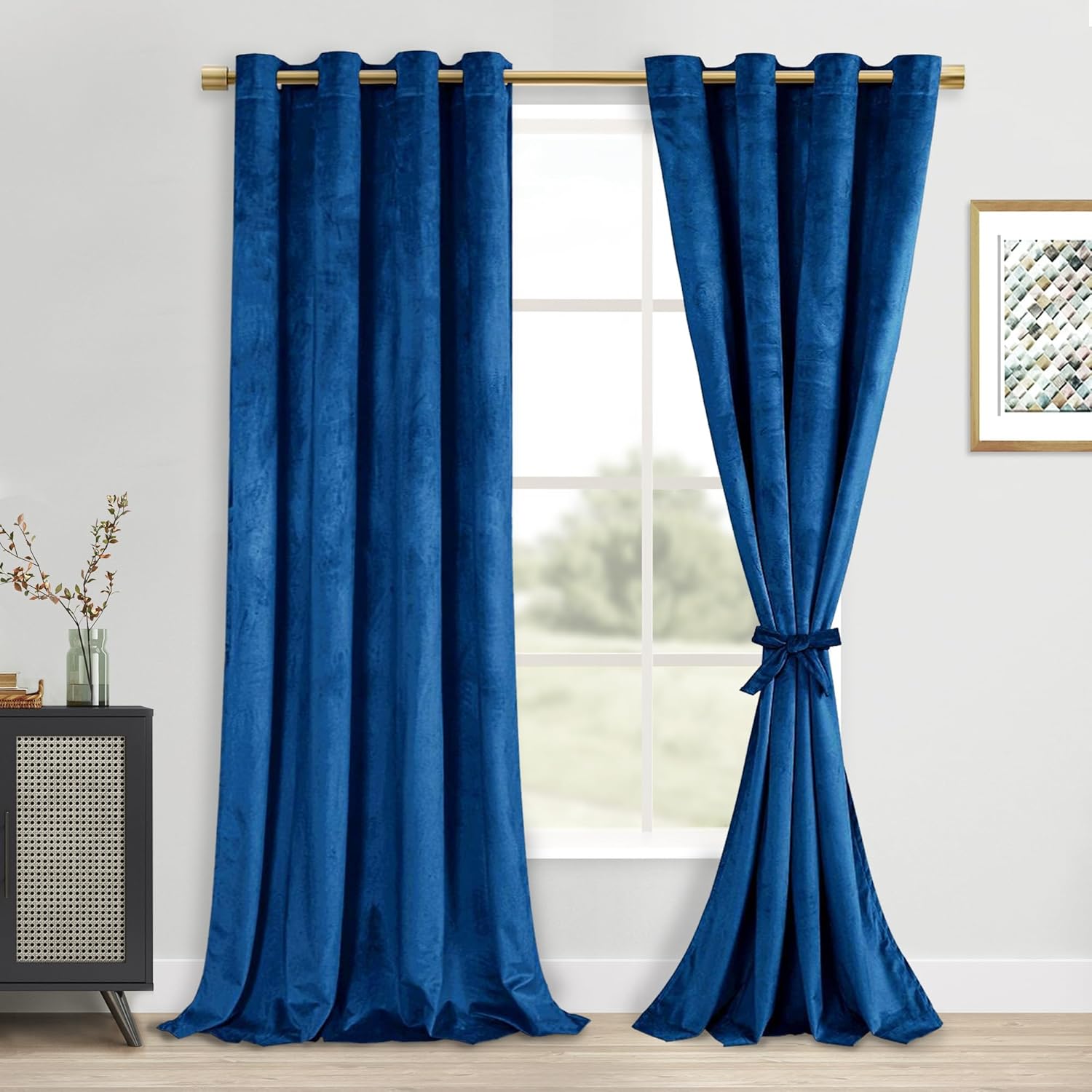 DWCN Blue Velvet Curtains - Luxurious Blackout Drapes for Home