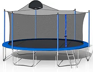 FurGenius 12FT 14FT 15FT 16FT Trampoline with Safety Features