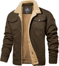 MAGCOMSEN Men's Winter Sherpa Lined Trucker Jacket - Warm & Durable