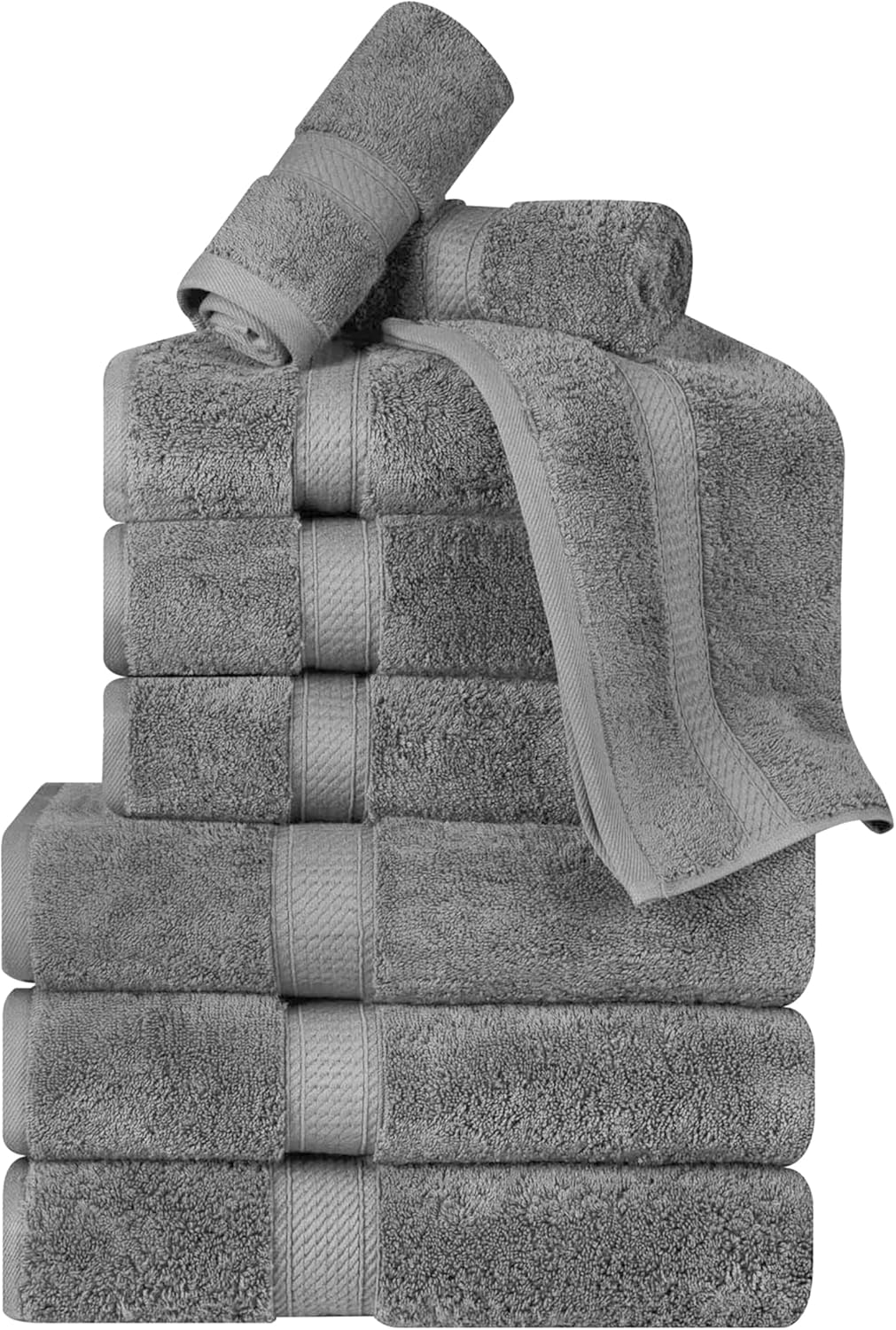 Superior Egyptian Cotton Pile 10 Piece Towel Set for Luxury Bath