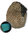 Hay Net for Horses Half Bale Slow Feed Bag - Turquoise Rope