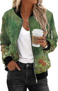 Women's Bomber Jacket Lightweight Zip-Up Casual Coat S-XXL - Versatile