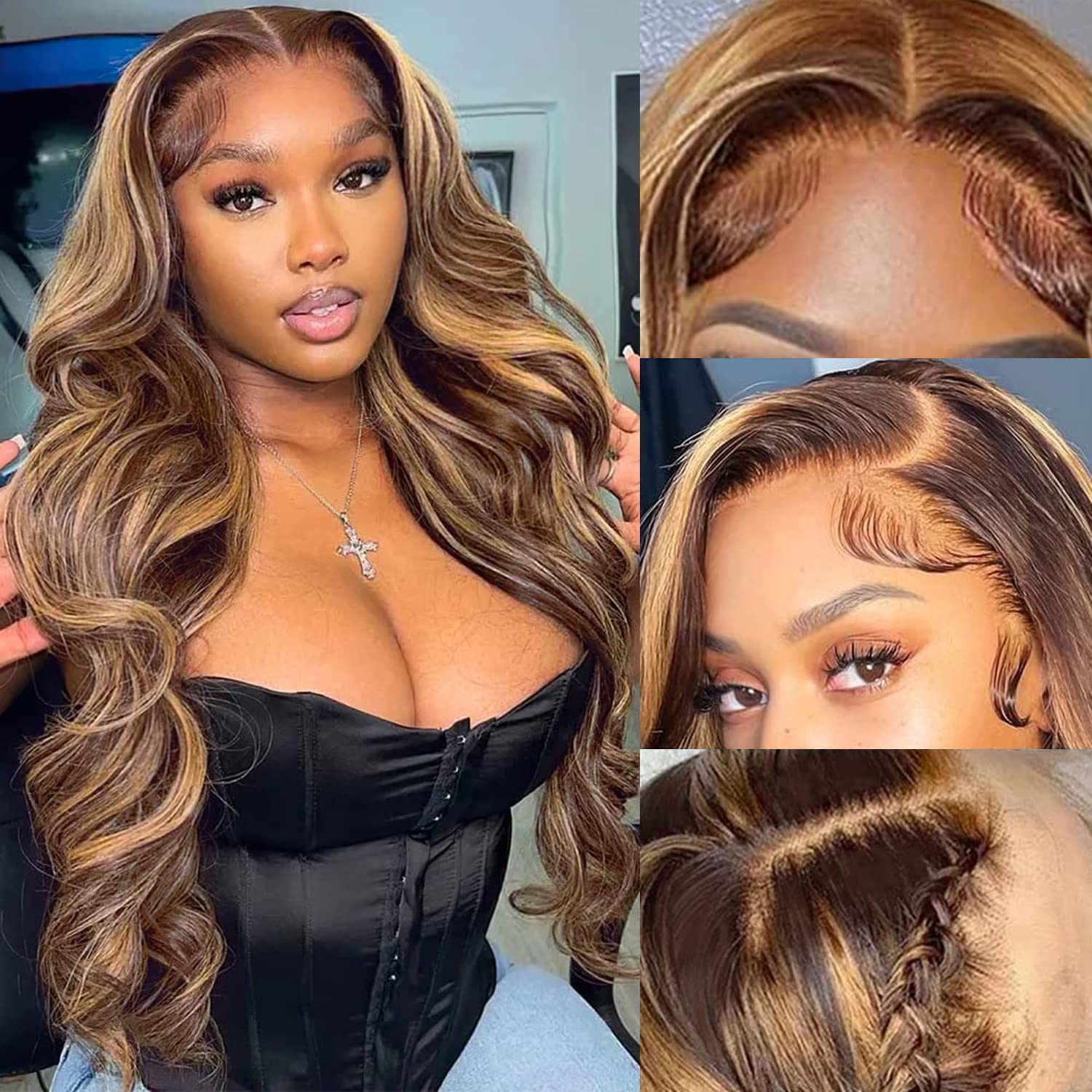 Highlight Ombre 13x6 Lace Front Wig for Women - 22 Inch Body Wave