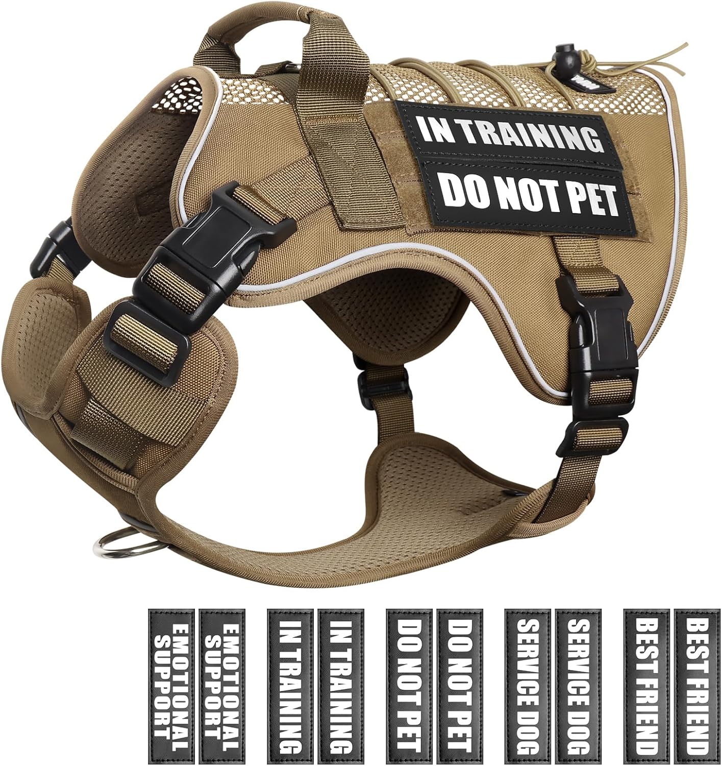 WINSEE Service Dog in Training Mesh Harness with Tactical Vest