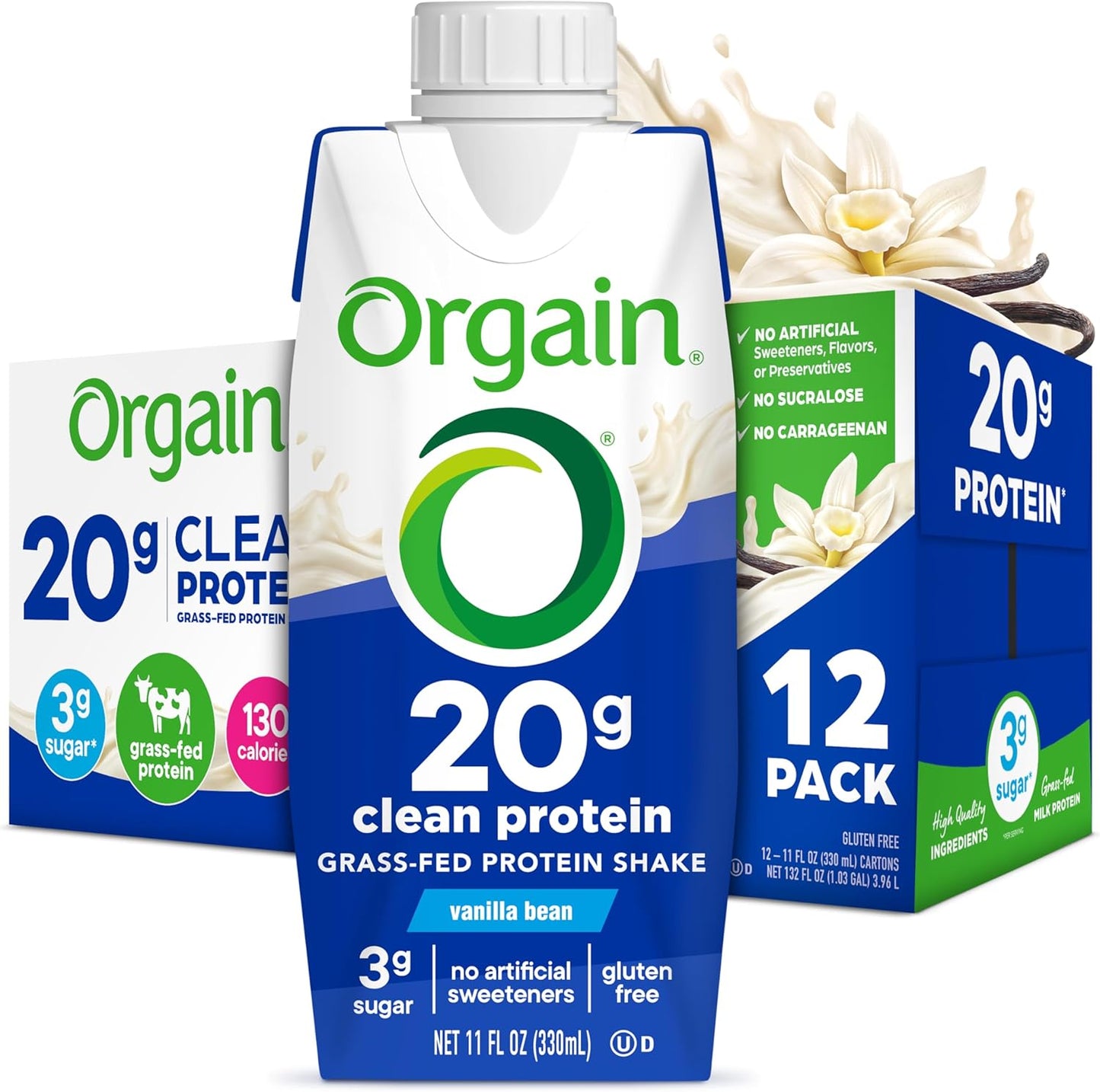Orgain Clean Protein Shake - Grass Fed Dairy Vanilla Bean