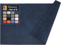Faux Leather Heat Resistant Placemats Set of 6 - Navy Blue