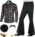 70s Disco Costume for Men 6-Piece Retro Bell Bottom Set