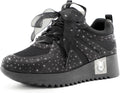 Women's Fashion Glitter Platform Wedge Sneakers - Sparkly (Style C791)
