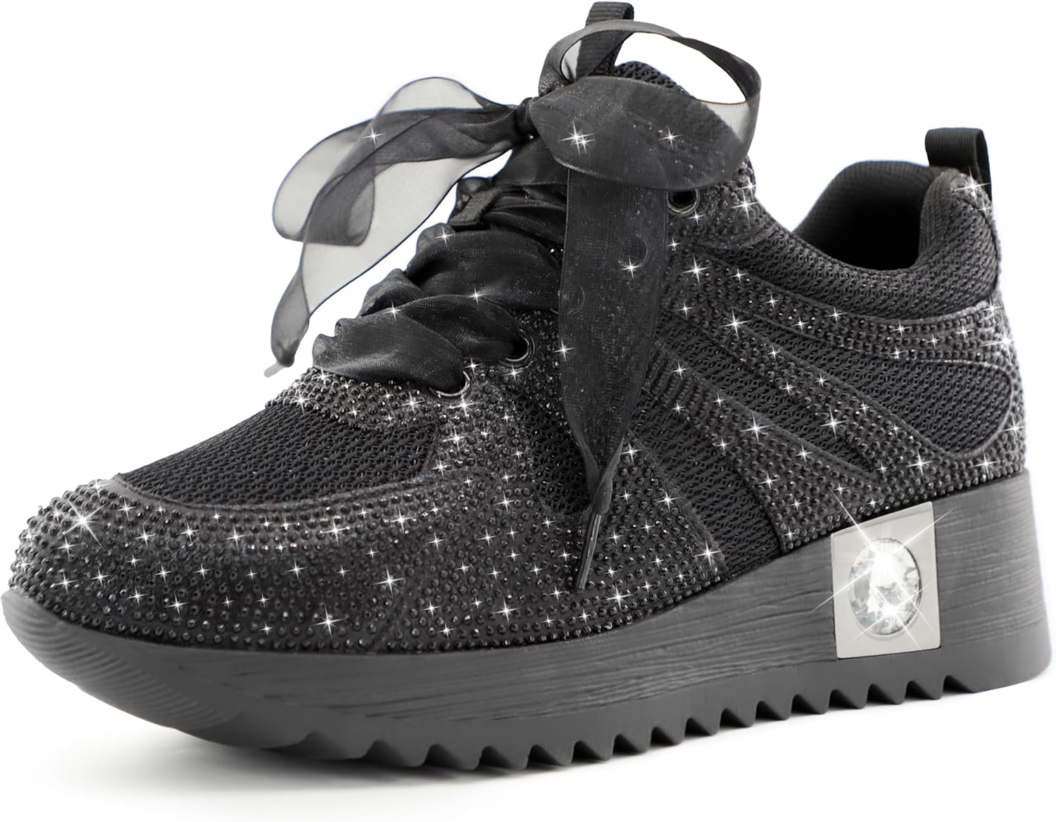Women's Fashion Glitter Sneakers Platform Wedge Shoes for Style