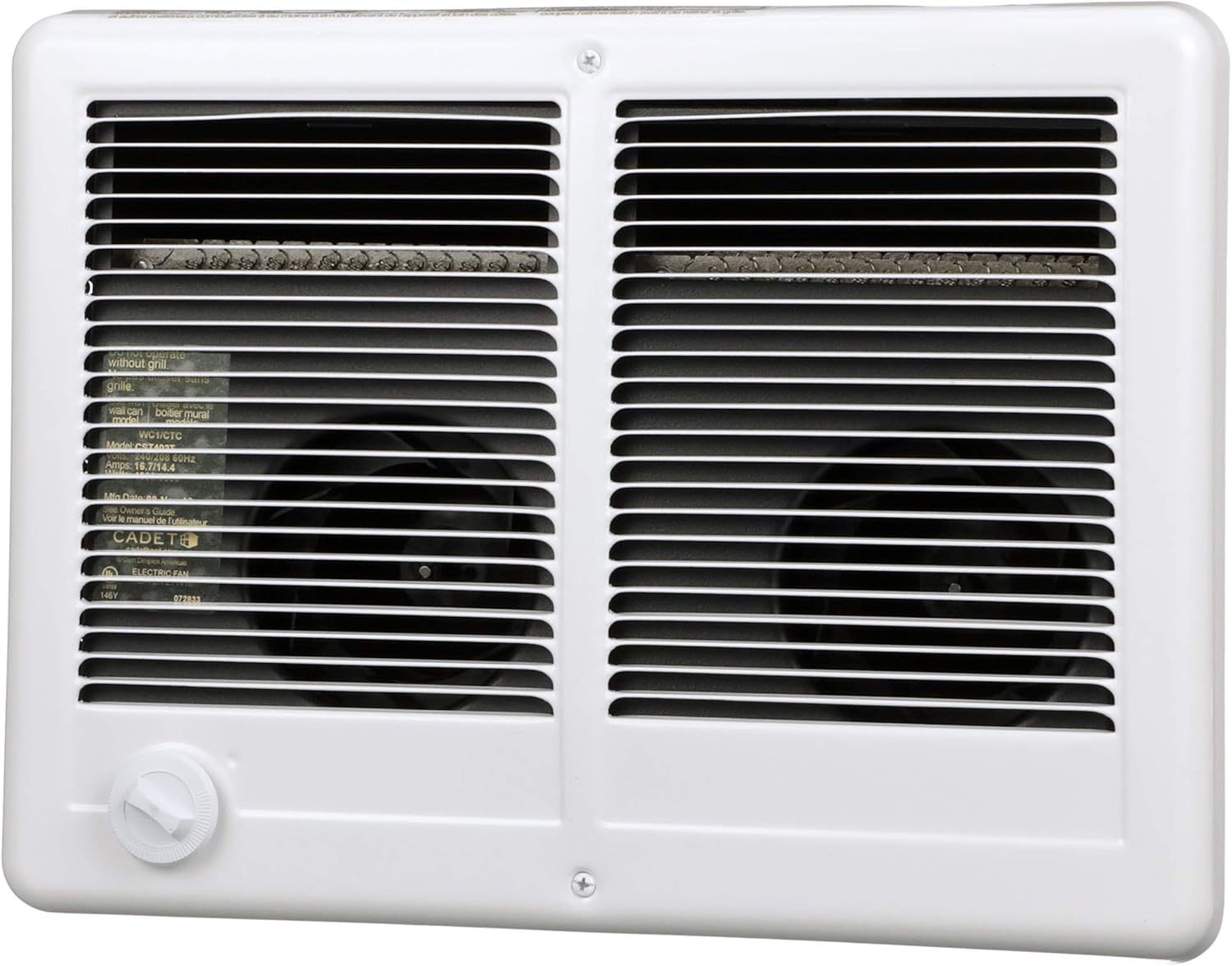 Cadet Twin Electric Wall Heater: Powerful 13648/10236 BTU for Efficient Heating