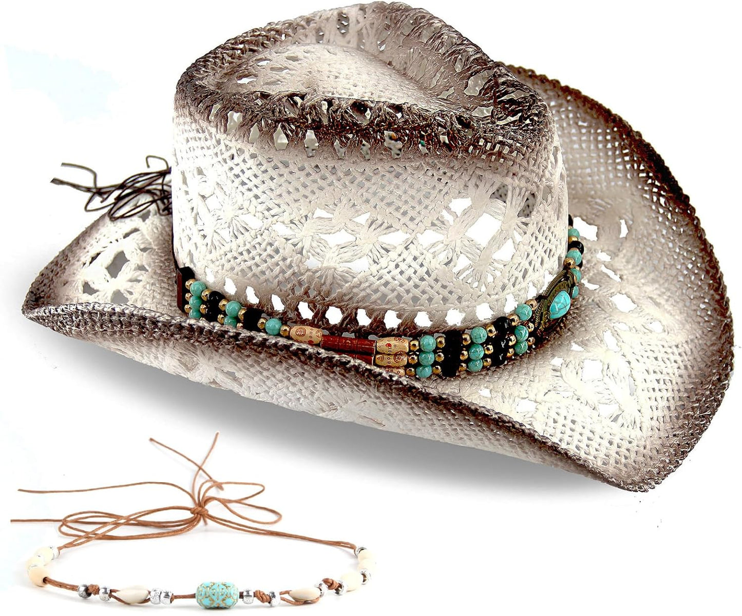 Stylish Handmade Straw Cowboy Hat for Men and Women