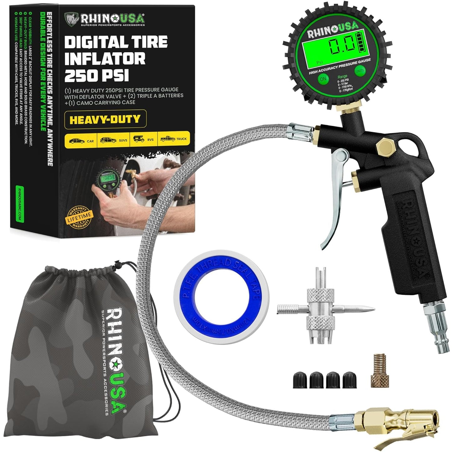 Rhino USA High Precision Tire Gauge