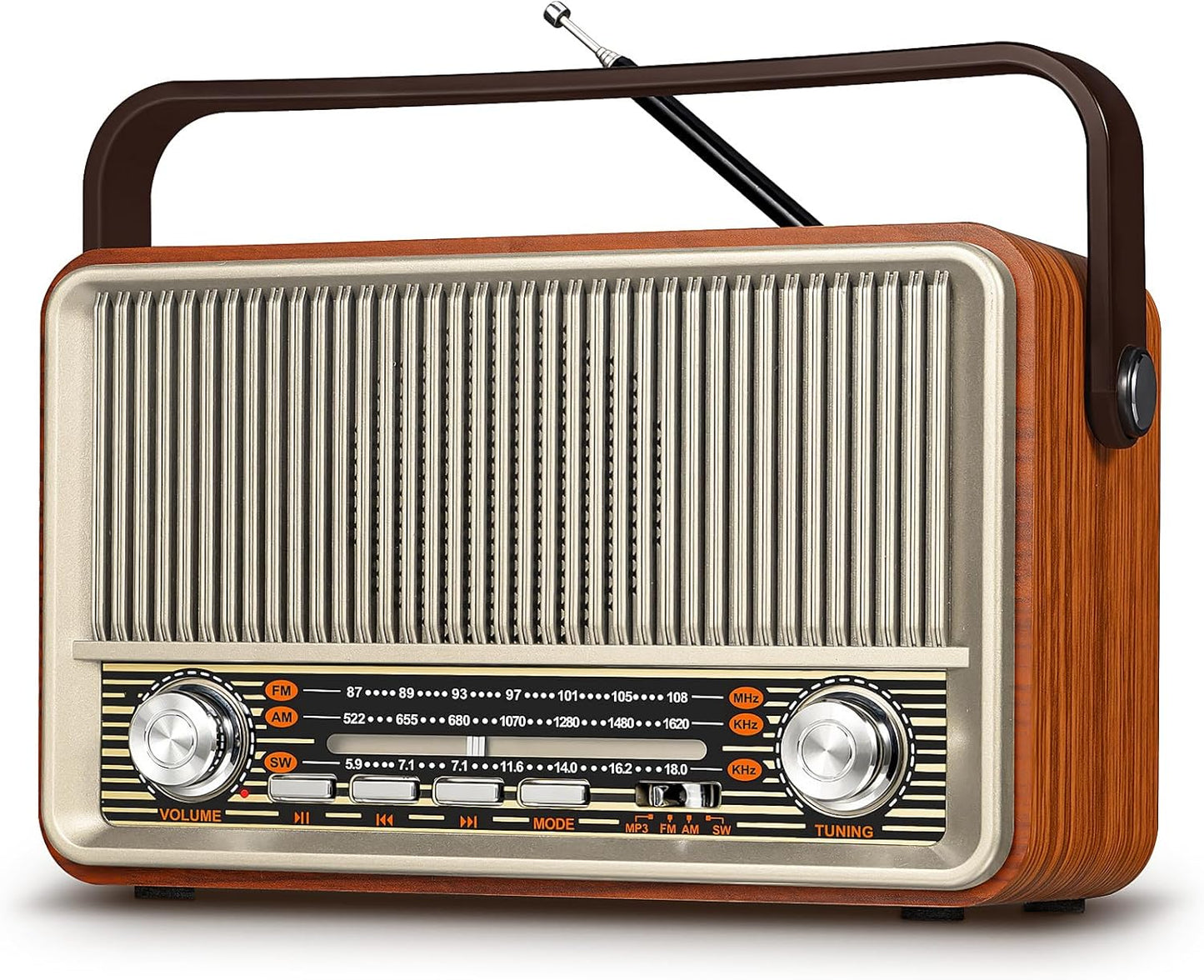 PRUNUS J-120 Retro Vintage Radio Portable AM FM Bluetooth Device