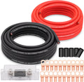 4 Gauge Wire CCA 50FT Power and Ground Kit - Lugs, Fuse, Heat Shrink