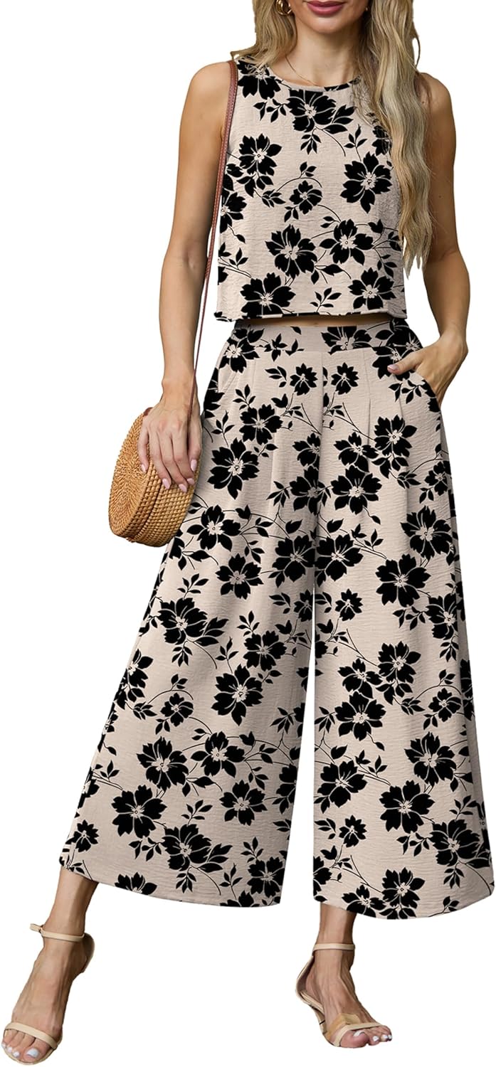 Lepunuo Womens Summer 2 Piece Outfits for Beach and Travel