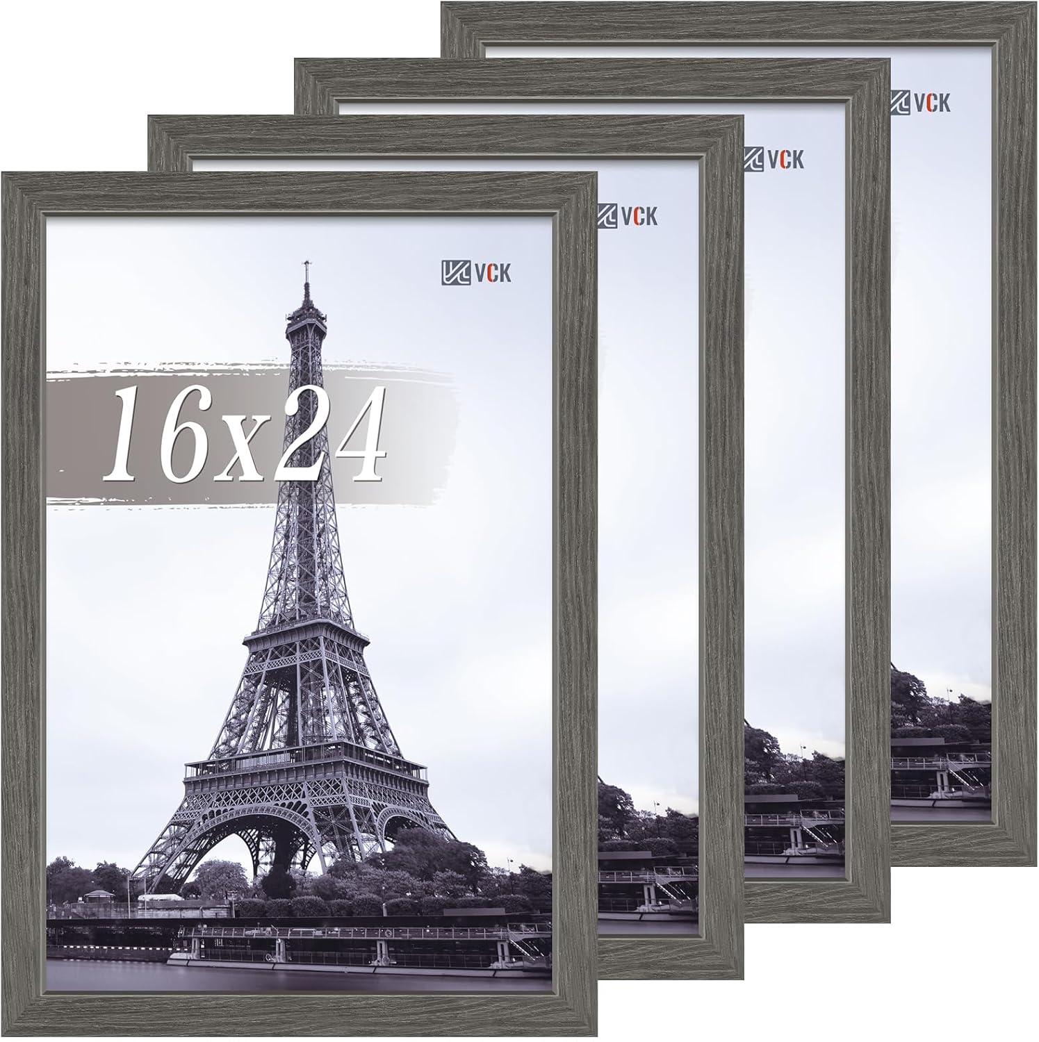 VCK 16x24 Poster Frame Set of 4 - Grey Wood Gallery Frames