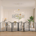 Metal No-Assembly Freestanding Dog Gate 144in Extra Wide