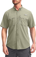 Pudolla Men's Fishing Shirt Short Sleeve with UPF50+ - Lightweight